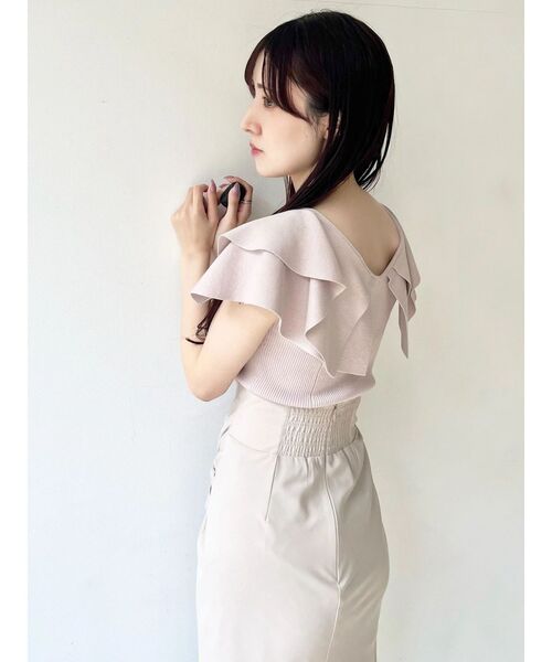 MERCURYDUO(マーキュリーデュオ)の「ツイストアシメナロースカート(スカート・レディース・ブラック/ミント/ベージュ・SMALL/MEDIUM)」の6枚目の写真