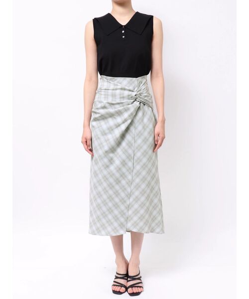 MERCURYDUO(マーキュリーデュオ)の「ツイストアシメナロースカート(スカート・レディース・ブラック/ミント/ベージュ・SMALL/MEDIUM)」の16枚目の写真
