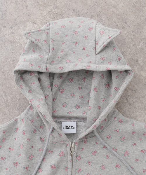 WEBHOUSE(ウェブハウス)の「【Geek Office / ギークオフィス】WEBHOUSE / Heart Logo Kitty Hoodie Zip-up(パーカー・レディース・チャコールグレー・FREE)」の9枚目の写真