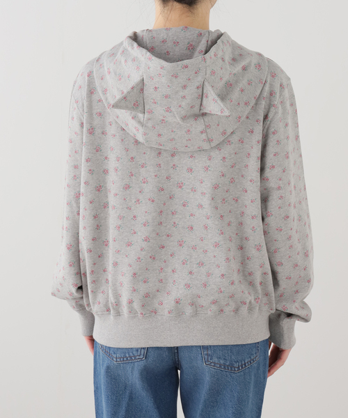 WEBHOUSE(ウェブハウス)の「【Geek Office / ギークオフィス】WEBHOUSE / Heart Logo Kitty Hoodie Zip-up(パーカー・レディース・チャコールグレー・FREE)」の2枚目の写真