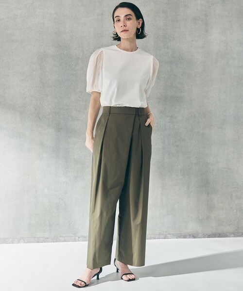 UNFILO（アンフィーロ）の「BEAUTY FORM-T タックスリーブ Tシャツ（Tシャツ/カットソー・レディース・ブラック系/ベージュ系/ピンク系/ホワイト系・X-LARGE）」の19枚目の写真