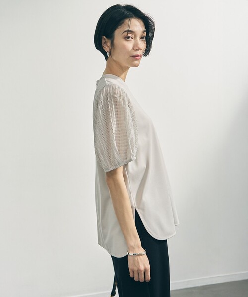 UNFILO（アンフィーロ）の「BEAUTY FORM-T タックスリーブ Tシャツ（Tシャツ/カットソー・レディース・ブラック系/ベージュ系/ピンク系/ホワイト系・X-LARGE）」の20枚目の写真