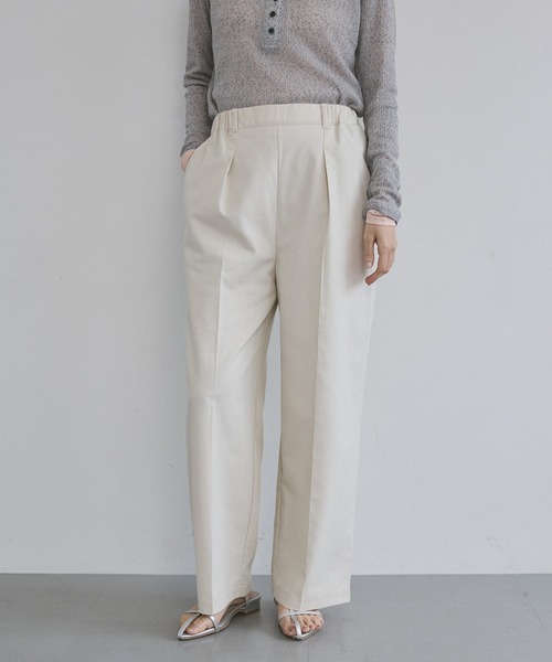 hunch(ハンチ)の「フレンチリネン ストレートパンツ(その他パンツ・レディース・ブラック/オフホワイト/ブルー/カーキブラウン/レッド・FREE)」の1枚目の写真
