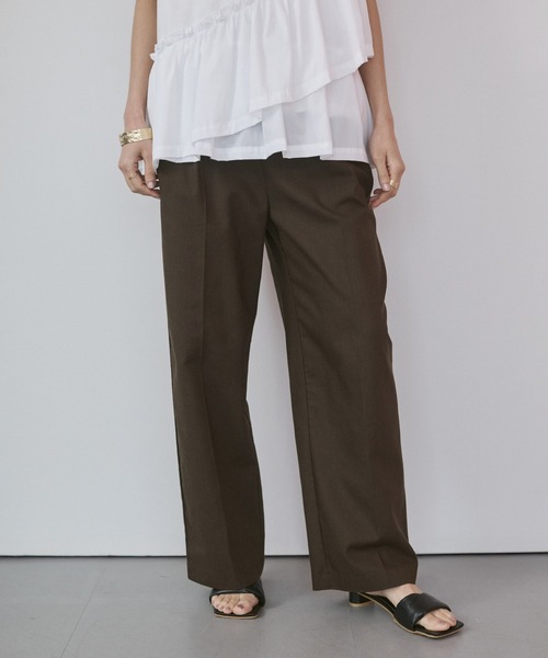 hunch(ハンチ)の「フレンチリネン ストレートパンツ(その他パンツ・レディース・ブラック/オフホワイト/ブルー/カーキブラウン/レッド・FREE)」の3枚目の写真
