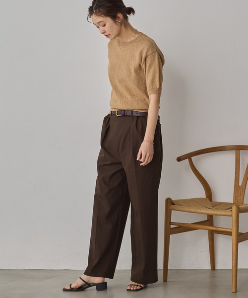 hunch(ハンチ)の「フレンチリネン ストレートパンツ(その他パンツ・レディース・ブラック/オフホワイト/ブルー/カーキブラウン/レッド・FREE)」の22枚目の写真