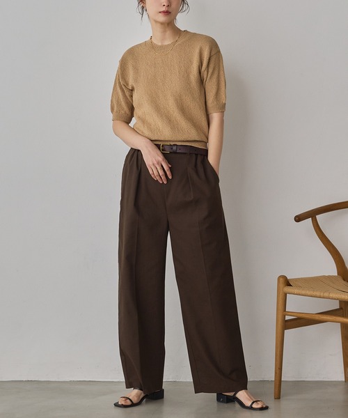 hunch(ハンチ)の「フレンチリネン ストレートパンツ(その他パンツ・レディース・ブラック/オフホワイト/ブルー/カーキブラウン/レッド・FREE)」の21枚目の写真