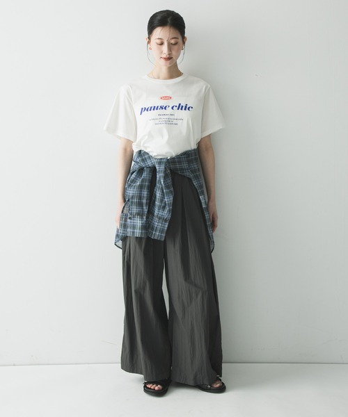 URBAN RESEARCH(アーバンリサーチ)の「『UR TECH』ギャザーワイドパンツ(その他パンツ・レディース・ベージュ/ライトグレー/チャコールグレー・36/38)」の10枚目の写真