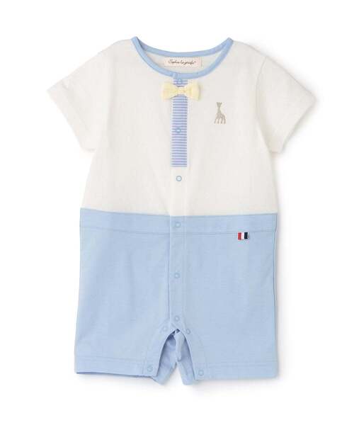 Sophie la girafe（ソフィーラジラフ）の「サスペンダーショートオール（ロンパース・キッズ・ブルー/ネイビー・70cm/80ｃｍ）」の2枚目の写真