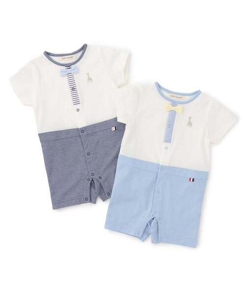 Sophie la girafe（ソフィーラジラフ）の「サスペンダーショートオール（ロンパース・キッズ・ブルー/ネイビー・70cm/80ｃｍ）」の8枚目の写真