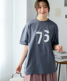<大きいサイズ> 綿100%ゆるシルエットプリントTシャツ(接触冷感・UVカット)