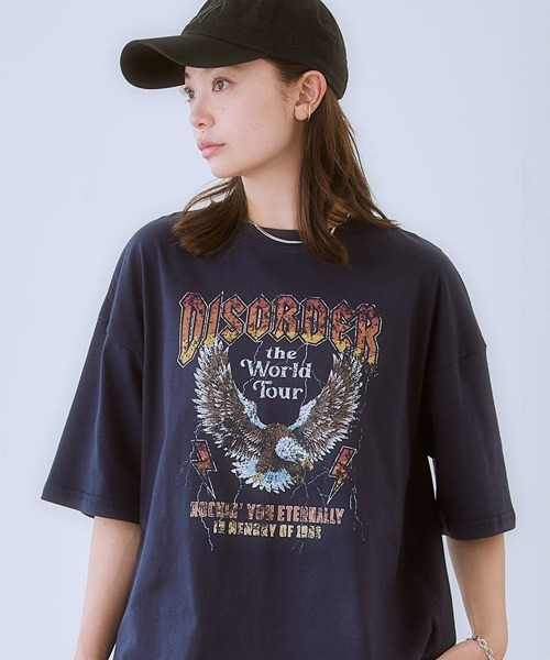 SMILE LAND（スマイルランド）の「＜大きいサイズ＞ 綿100％ゆるシルエットプリントＴシャツ（接触冷感・UVカット）（Tシャツ/カットソー・レディース・グリーン系/モカ/ブラック系2/ネイビー系2/ネイビー系/ネイビー系3/ベージュ系/チャコール/ブラック系/ピンク系・5L/4L/3L/LL/L）」の17枚目の写真