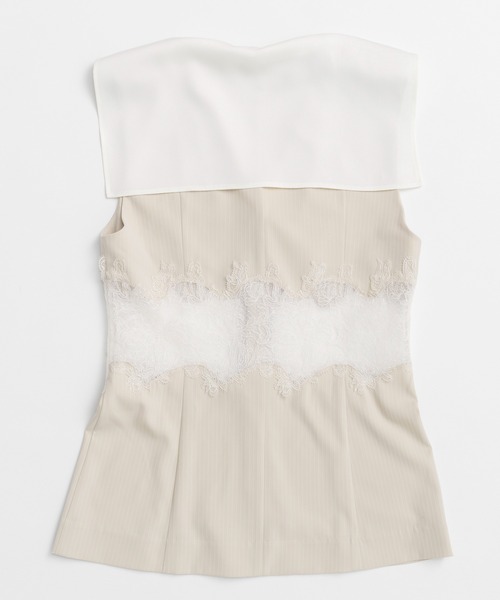 PRANK PROJECT（プランクプロジェクト）の「【2026Summer Pre-Order】レースコンビセーラージレ / Lace Combo Sailor Gilet（ベスト・レディース・ネイビー/ベージュ・FREE）」の16枚目の写真