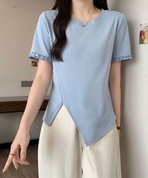 アシンメトリー フリルトップス」に該当するレディースのTシャツ