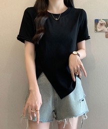 アシンメトリー フリルトップス」に該当するレディースのTシャツ