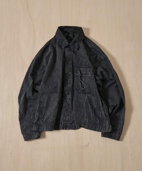 and wander(アンドワンダー)の「【and wander】breach twill shirts jacket(ブルゾン・メンズ・ブラック・M/L)」の6枚目の写真
