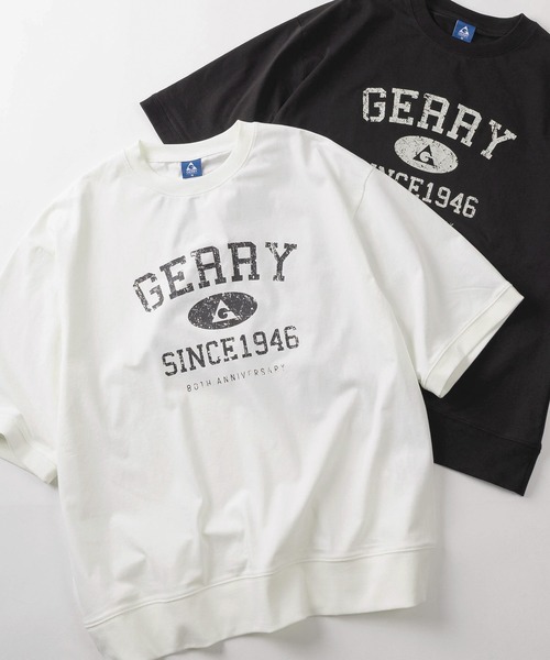 GERRY（ジェリー）の「【70】【GERRY/ジェリー】カレッジロゴ クルーネック スウェットTシャツ/接触冷感/ストレッチ（Tシャツ/カットソー・メンズ・チャコールグレー/ライトグレー/ブラック/アイボリー・M/L/XL）」の4枚目の写真