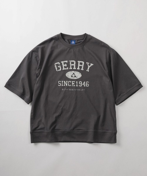 GERRY（ジェリー）の「【70】【GERRY/ジェリー】カレッジロゴ クルーネック スウェットTシャツ/接触冷感/ストレッチ（Tシャツ/カットソー・メンズ・チャコールグレー/ライトグレー/ブラック/アイボリー・M/L/XL）」の11枚目の写真