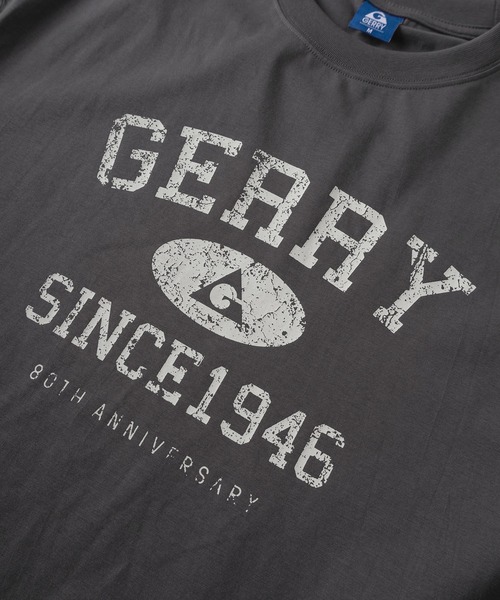 GERRY（ジェリー）の「【70】【GERRY/ジェリー】カレッジロゴ クルーネック スウェットTシャツ/接触冷感/ストレッチ（Tシャツ/カットソー・メンズ・チャコールグレー/ライトグレー/ブラック/アイボリー・M/L/XL）」の8枚目の写真