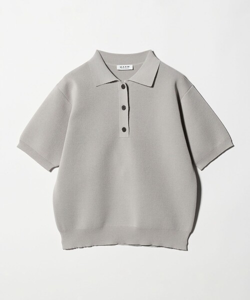 MARW UNITED ARROWS（マルゥ ユナイテッドアローズ）の「＜MARW UNITED ARROWS＞ポロカラー ショートスリーブ ニット（ニット/セーター・レディース・ホワイト/ライトグレー/ブラック・FREE）」の16枚目の写真
