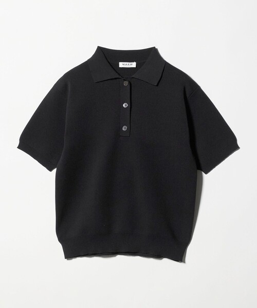 MARW UNITED ARROWS（マルゥ ユナイテッドアローズ）の「＜MARW UNITED ARROWS＞ポロカラー ショートスリーブ ニット（ニット/セーター・レディース・ホワイト/ライトグレー/ブラック・FREE）」の8枚目の写真