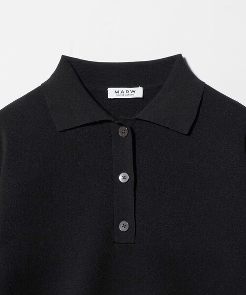 MARW UNITED ARROWS（マルゥ ユナイテッドアローズ）の「＜MARW UNITED ARROWS＞ポロカラー ショートスリーブ ニット（ニット/セーター・レディース・ホワイト/ライトグレー/ブラック・FREE）」の7枚目の写真