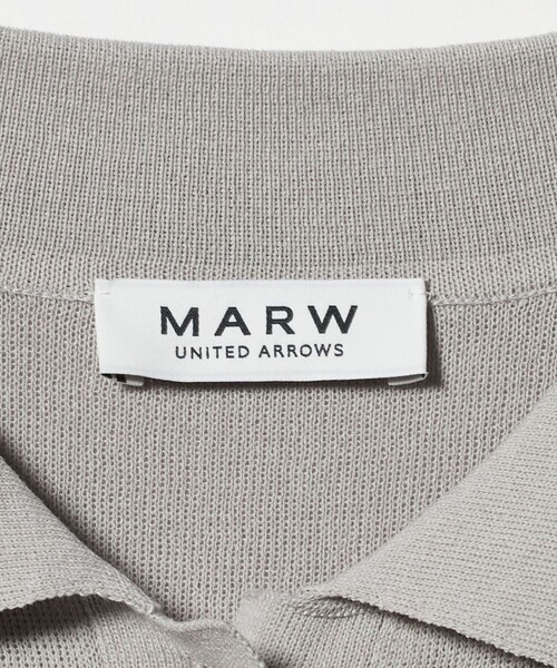 MARW UNITED ARROWS（マルゥ ユナイテッドアローズ）の「＜MARW UNITED ARROWS＞ポロカラー ショートスリーブ ニット（ニット/セーター・レディース・ホワイト/ライトグレー/ブラック・FREE）」の5枚目の写真
