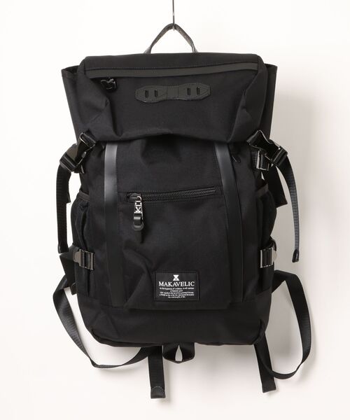 MAKAVELIC(マキャベリック)の「【MAKAVELIC】 Double Line Backpack(バックパック/リュック・メンズ・ブラック・フリー)」の1枚目の写真