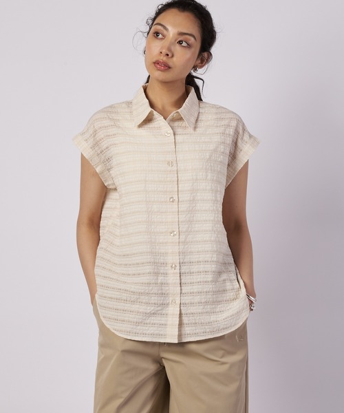 Eddie Bauer(エディーバウアー)の「デスティネーション 半袖シャツ(シャツ/ブラウス・レディース・ブラウン/アイボリー/チャコール・L/M/S/XL)」の2枚目の写真