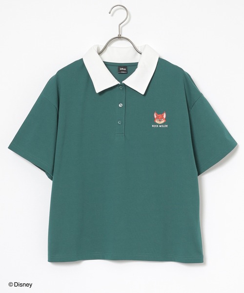 Honeys（ハニーズ）の「【ハニさら・接触冷感・ＵＶカット】ディズニー／衿付トップス（Tシャツ/カットソー・レディース・ネイビー/スミクロ/イエロー/ホワイト/グリーン・S/M/L/SS）」の22枚目の写真