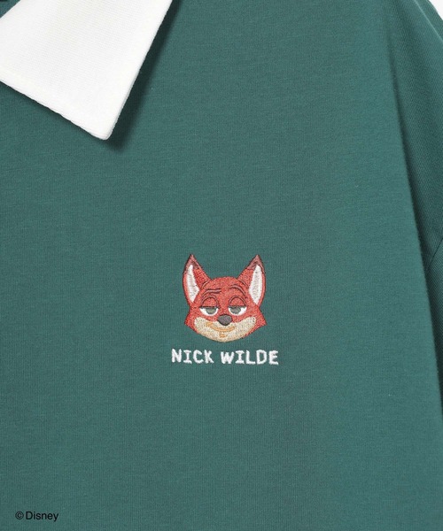 Honeys（ハニーズ）の「【ハニさら・接触冷感・ＵＶカット】ディズニー／衿付トップス（Tシャツ/カットソー・レディース・ネイビー/スミクロ/イエロー/ホワイト/グリーン・S/M/L/SS）」の21枚目の写真