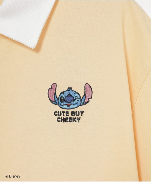 Honeys（ハニーズ）の「【ハニさら・接触冷感・ＵＶカット】ディズニー／衿付トップス（Tシャツ/カットソー・レディース・ネイビー/スミクロ/イエロー/ホワイト/グリーン・S/M/L/SS）」の17枚目の写真