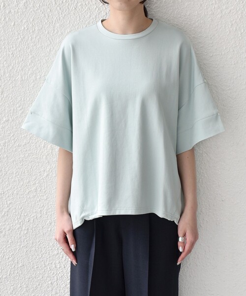 SHIPS Colors(シップス カラーズ)の「SHIPS Colors:〈手洗い可能〉スムース 2WAYスリーブ ニュアンス TEE◇(Tシャツ/カットソー・レディース・ブラック/ブラウン/グレー/ライトグリーン・ONE SIZE)」の20枚目の写真
