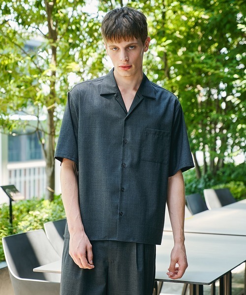 markaware(マーカウェア)の「【MARKAWARE/マーカウェア】別注 OPEN COLLAR S/S SHIRT(シャツ/ブラウス・メンズ・ダークグレー/ブラック・2/1)」の9枚目の写真