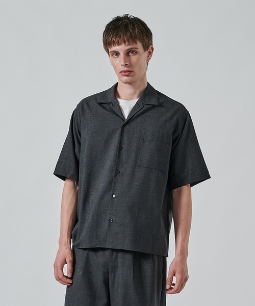 markaware(マーカウェア)の「【MARKAWARE/マーカウェア】別注 OPEN COLLAR S/S SHIRT(シャツ/ブラウス・メンズ・ダークグレー/ブラック・2/1)」の10枚目の写真