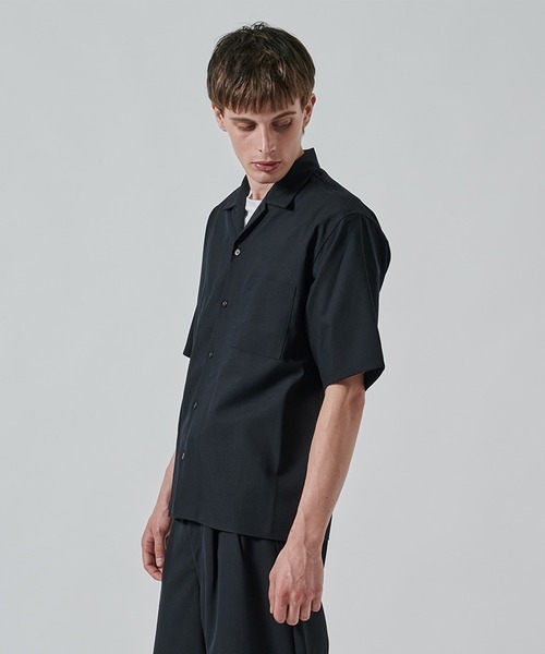 markaware(マーカウェア)の「【MARKAWARE/マーカウェア】別注 OPEN COLLAR S/S SHIRT(シャツ/ブラウス・メンズ・ダークグレー/ブラック・2/1)」の4枚目の写真