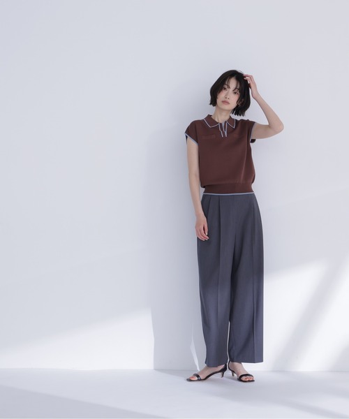 NATURAL BEAUTY BASIC(ナチュラルビューティーベーシック)の「バイカラーラインスキッパーニット(ニット/セーター・レディース・ホワイト系その他/ネイビー系/イエロー系その他/ブラウン系その他・フリ-)」の19枚目の写真
