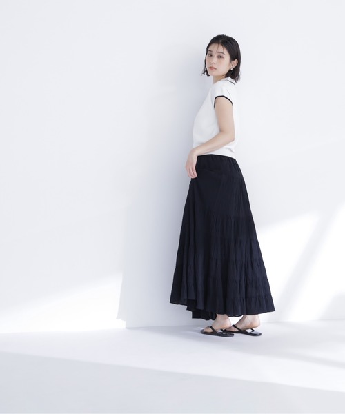 NATURAL BEAUTY BASIC(ナチュラルビューティーベーシック)の「バイカラーラインスキッパーニット(ニット/セーター・レディース・ホワイト系その他/ネイビー系/イエロー系その他/ブラウン系その他・フリ-)」の11枚目の写真