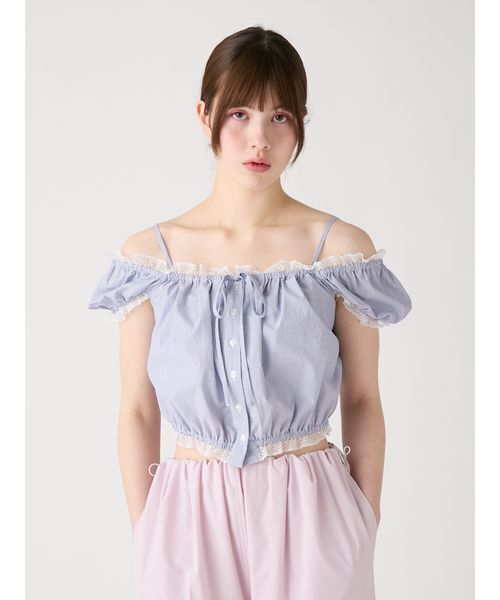 FURFUR(ファーファー)の「【WEB限定カラー】パフスリーブギャザーブラウス(シャツ/ブラウス・レディース・チェック/ストライプ/オフホワイト/ブラック・F)」の10枚目の写真