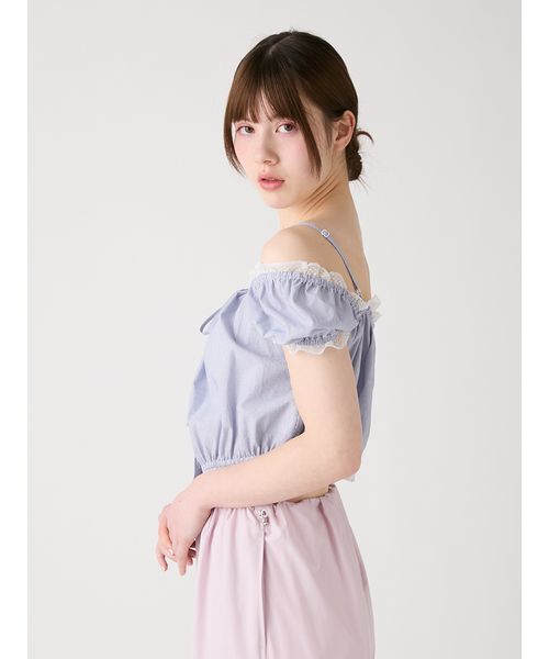 FURFUR(ファーファー)の「【WEB限定カラー】パフスリーブギャザーブラウス(シャツ/ブラウス・レディース・チェック/ストライプ/オフホワイト/ブラック・F)」の12枚目の写真