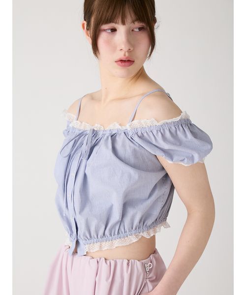 FURFUR(ファーファー)の「【WEB限定カラー】パフスリーブギャザーブラウス(シャツ/ブラウス・レディース・チェック/ストライプ/オフホワイト/ブラック・F)」の13枚目の写真