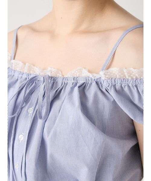 FURFUR(ファーファー)の「【WEB限定カラー】パフスリーブギャザーブラウス(シャツ/ブラウス・レディース・チェック/ストライプ/オフホワイト/ブラック・F)」の14枚目の写真