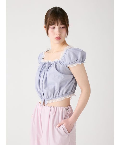 FURFUR(ファーファー)の「【WEB限定カラー】パフスリーブギャザーブラウス(シャツ/ブラウス・レディース・チェック/ストライプ/オフホワイト/ブラック・F)」の17枚目の写真