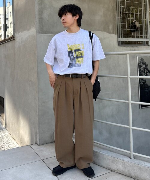 CIAOPANIC TYPY(チャオパニックティピー)の「【接触冷感素材で夏も快適】男女兼用/レーヨンナイロン2タックワイドスラックス(スラックス・メンズ・ブラウン/ホワイト/ブラック・LARGE/MEDIUM)」の10枚目の写真