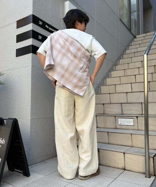 CIAOPANIC TYPY（チャオパニックティピー）の「【接触冷感素材で夏も快適】男女兼用/レーヨンナイロン2タックワイドスラックス（スラックス・メンズ・ブラウン/ホワイト/ブラック・LARGE/MEDIUM）」の5枚目の写真