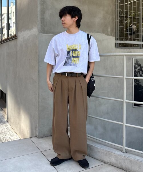 CIAOPANIC TYPY（チャオパニックティピー）の「【接触冷感素材で夏も快適】男女兼用/レーヨンナイロン2タックワイドスラックス（スラックス・メンズ・ブラウン/ホワイト/ブラック・LARGE/MEDIUM）」の20枚目の写真