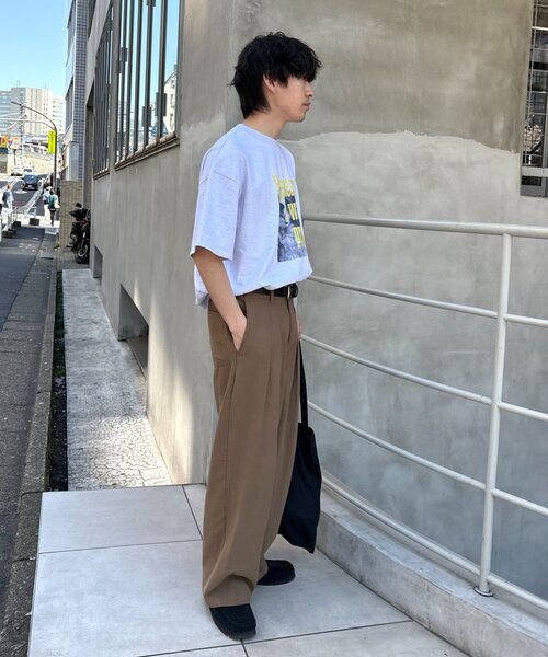 CIAOPANIC TYPY（チャオパニックティピー）の「【接触冷感素材で夏も快適】男女兼用/レーヨンナイロン2タックワイドスラックス（スラックス・メンズ・ブラウン/ホワイト/ブラック・LARGE/MEDIUM）」の21枚目の写真