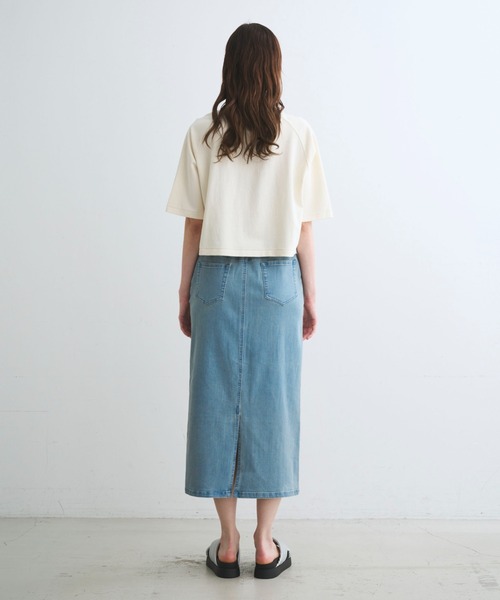 three dots(スリードッツ)の「ダブルニット スーピマ クロップドTシャツ(ニット/セーター・レディース・グリーン系その他/ベージュ系その他/ブラック・S)」の7枚目の写真