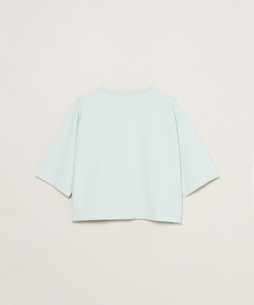 three dots(スリードッツ)の「ダブルニット スーピマ クロップドTシャツ(ニット/セーター・レディース・グリーン系その他/ベージュ系その他/ブラック・S)」の5枚目の写真