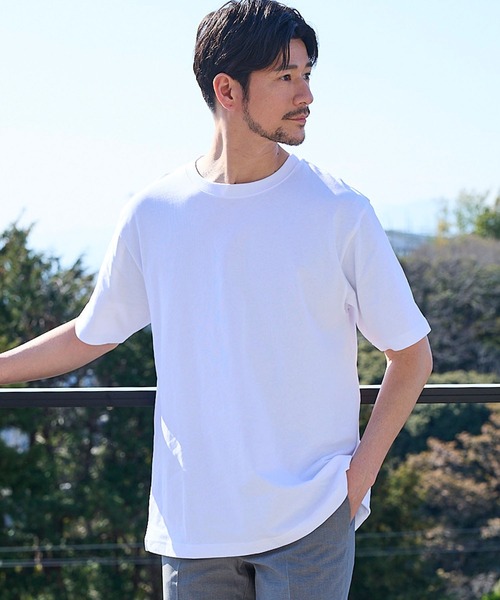 CROSS FUNCTION(クロスファンクション)の「《抗菌防臭》エブ楽 3枚セット メンズヘビーウェイトコットンTシャツ【CROSS FUNCTION/クロスファンクション】(Tシャツ/カットソー・メンズ・ネイビー/ホワイト/チャコールグレー/ブラック・M/L/XL/XXL)」の2枚目の写真