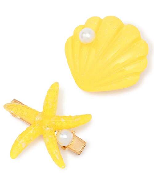 Lycee mine(リセマイン)の「イミテーションパール付きシェルヘアクリップ(2コセット)【子供服】【キッズ】【女の子】(バレッタ/ヘアクリップ・キッズ・オレンジ/ミント/ピンク/レモンイエロー・F)」の7枚目の写真